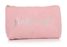 Ta Da! Lisa Buckridge 'Pucker Up!' SILVER & PINK Make Up Cosmetic Travel Bag