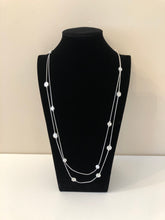 Double Silver Coloured with Pearl Detail Fashion Necklace