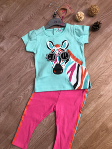 Lily & Jack Baby Girls Zebra Print T-Shirt with 3D Glasses & Leggings Outfit (3-24 months)