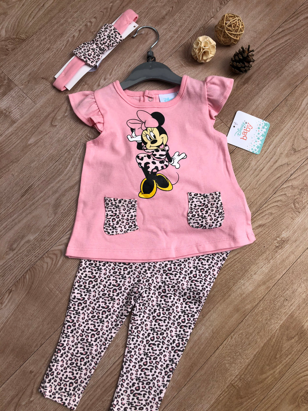Disney Baby Girls Minnie Mouse T-Shirt, Leggings and Headband