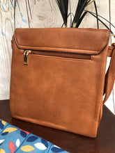 Ladies Crossbody Handbag with Zip and Tassel Detail - BROWN