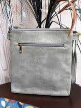 Ladies Crossbody Handbag Double Zip Compartments Tassel and Buckle Detail - GREY