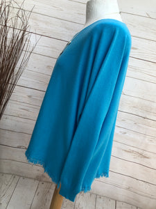 Ladies REALE BLUE Italian Made V Neck Tassel Detail Long Sleeve Jumper - One Size 8 - 18