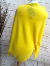 Ladies MIMOSA YELLOW Italian Made Asymmetric Hem Long Sleeve Jumper - One Size 8 - 18