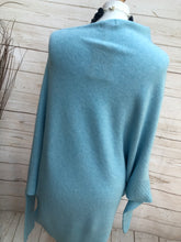 Ladies CELESTINO PALE BLUE Italian Made Asymmetric Hem Long Sleeve Jumper - One Size 8 - 18