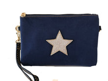 Ladies Sparkle Star Canvas Crossbody or Wristlet Clutch Bag - Choice of Colours